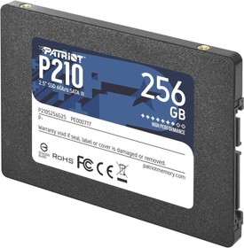Фото 1/4 SSD 2.5" Patriot 256GB P210  P210S256G25  (SATA3, up to 500/400Mbs, 120TBW, 7mm)