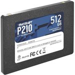 SSD 2.5" Patriot 512GB P210  P210S512G25  (SATA3, up to 520/430Mbs, 240TBW, 7mm)