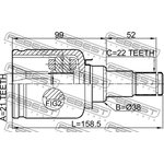 2111-FUSATLH, Шрус внутренний левый 21x38x22