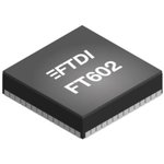 FT602Q-B-T, FT602Q-B-T, USB Controller, 480Mbps, USB, 3.3 V, 76-Pin QFN