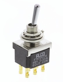 Фото 1/2 FTN09G04, Toggle Switches DPDT ON-ON 6A PNL TOGGLE