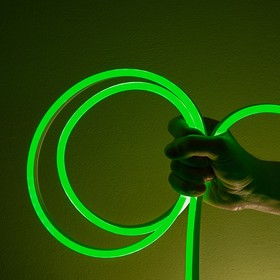 Фото 1/4 Неоновая светодиодная лента 1м, 8х16мм, 12В, 10.5Вт/м, 110 LED/m, IP33 (СИЛИКОН), зеленый, ML-NF-PR-8mm-L50-Green