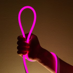 Фото 1/4 Неоновая светодиодная лента 1м, 8х16мм, 12В, 10.5Вт/м, 110 LED/m, IP33 (СИЛИКОН), розовый, ML-NF-PR-8mm-L50-Pink