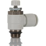 AS2201F-U01-06, AS Series Threaded Flow Regulator x 6mm Tube Outlet Port