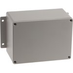 Grey Die Cast Aluminium Enclosure, IP66, Flanged, Grey Lid, 168.7 x 101.6 x 76.5mm