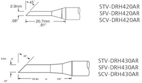 Фото 1/2 STV-DRH430AR, Наконечник для PS-900 миниволна удлиненная 3 х 20.4 мм