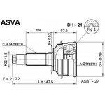 ШРУС наружный DAIHATSU CHARADE G200 AT/MT ASVA DH-21