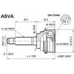 dw-72a40, Шрус наружный 19x46x23 DAEWOO DAEWOO MATIZ