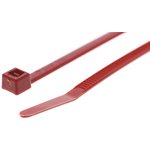 111-03004 T30R-PA66-RD, Cable Tie, 150mm x 3.5 mm, Red Polyamide 6.6 (PA66), Pk-100