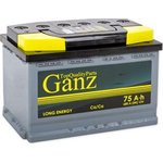 GA750, Аккумуляторная батарея GANZ STANDART 75 А/ч 175x278x190 12v Обратная ...