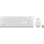 Клавиатура + мышь A4Tech Fstyler FG1012 клав:белый мышь:белый USB беспроводная ...