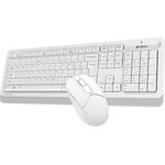 Клавиатура + мышь A4Tech Fstyler FG1012 клав:белый мышь:белый USB беспроводная ...