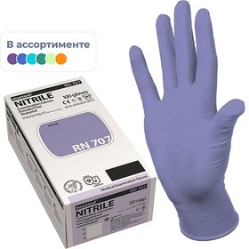 Фото 1/10 Перчатки мед.смотров. нитрил., нестер, MANUAL RN 707 (XL) 50пар,ПС