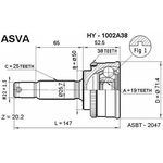 HY-1002A38, ШРУС наружный 19x50x25