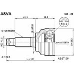 ШРУС наружный MAZDA CAPELLA 626 TELSTER CARGO GFER 4WD ASVA MZ-38