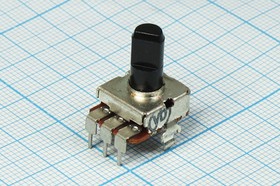 Фото 1/4 Резистор переменный поворотный 100 кОм, линейная B, длина 14мм, вал 6x7, YRV-R1214N; №4536 B РПвр 100к\B\14мм\ F6x12\YRV-R1214N\