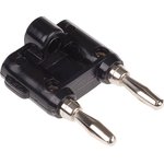 BU-00247-0, Black Male Banana Plug, 15A, Nickel Plating