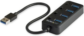 HB30A4AIB, 4 Port USB 3.0 USB A Hub, USB Bus Powered, 85 mm x 34.9 mm x 1.9cm