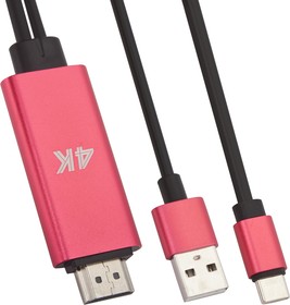 Фото 1/2 HDTV кабель USB Type-C to HDMI 1,8 метра (коробка)