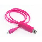 LED USB Дата-кабель "Micro USB" (розовый/коробка)