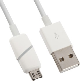 Фото 1/2 USB Дата-кабель Micro USB с индикацией зарядки (белый/круглая коробка)