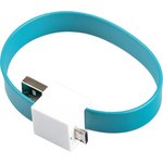 USB Дата-кабель на большом магните плоский Micro USB (голубой/европакет)