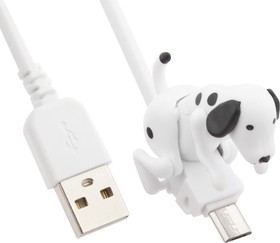 Фото 1/2 USB Дата-кабЕль передачи данных Micro USB "Собака - заряжака" (белый)