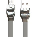 USB кабель HOCO U14 Steel Man Micro Charging Cable (L=1M) (серый)