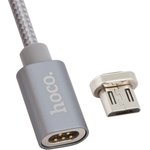 Фото 3/3 USB кабель HOCO U40A Magnetic Adsorption Micro Charging Cable (L=1M) (серый)