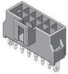 105312-1308, Headers & Wire Housings NanoFit Hdr Vrt 8Ckt DR SldrClip Blk 30Au