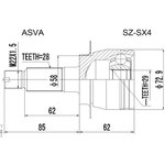 SZ-SX4, ШРУС наружный 29x58x28