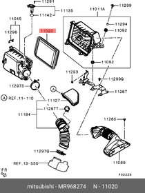 Фото 1/3 Фильтр воздушный MITSUBISHI MR968274