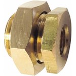 0117 00 13, Brass Pipe Fitting, Straight Threaded Bulkhead, Female G 1/4in to Male
