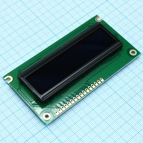 WEH001602EGPP5N00100, (OLED 16x2, символьный, зеленый)