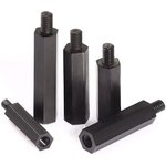HTP3-10B, Printed circuit board rack nylon (black) M3 height 10mm (dad-mom)