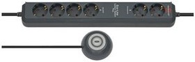 1159560516, Outlet Strip with Foot Switch Eco-Line 6x DE Type F (CEE 7/3) Socket - DE Type F (CEE 7/4) Plug Anthracite 1.5m