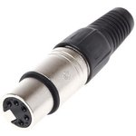 457964, XLR Connector, Socket, Straight, Cable Mount, 5 Poles