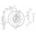 0030140001, Вентилятор радиатора (385 mm, без рамки, w/o socket) AUDI A4 ...