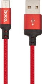 Фото 1/2 USB кабель HOCO X14 Times Speed Micro Charging Cable (L=1M) (черный с красным)