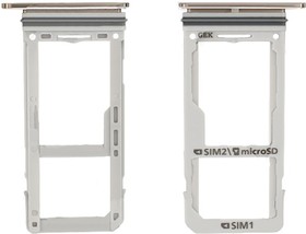 Держатель (лоток) SIM карты для Samsung Galaxy S8 G950F S8 Plus G955F Dual Sim серебристый