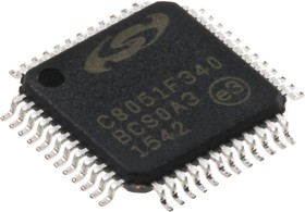 Фото 1/2 C8051F340-GQ, C8051F340-GQ, 8bit 8051 Microcontroller, C8051F, 48MHz, 64 kB Flash, 48-Pin TQFP