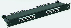 GPCPNLF24OK2M, GigaPlus Series Cat5e 24 Port RJ45 RJ Patch Panel FTP 1U Black