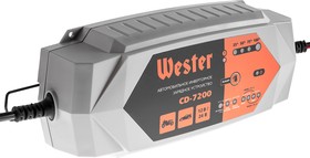 Фото 1/8 900-012, Зарядное устройство WESTER CD-7200 для АКБ 12В/24В, макс 7А, АКБ до 230Ач
