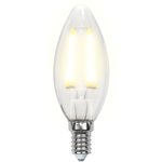 LED-C35-6W/WW/E14/FR PLS02WH Лампа светодиодная. Форма свеча, матовая. UL-00000305