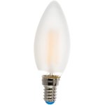 LED-C35-6W/WW/E14/FR PLS02WH Лампа светодиодная. Форма свеча, матовая. UL-00000305