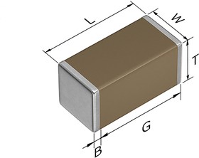 Фото 1/6 CGA5H2X8R2A104K115AD, 100nF Multilayer Ceramic Capacitor MLCC, 100V dc V, ±10% , SMD