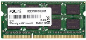 Оперативная память 4Gb DDR-III 1600MHz Foxline SO-DIMM (FL1600D3S11SL-4G(H))