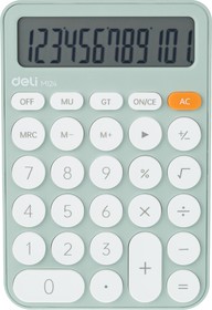 Фото 1/8 Калькулятор настольный КОМП. Deli EM124, 12-р, батар., 158х105мм, зеленый