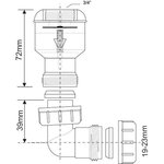 Канализационный обратный клапан вертикальный (сифон для кондиционера) с отводом ...