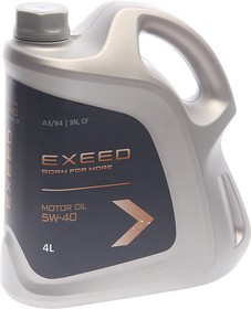 EXEED5W404, Масло моторное EXEED 5W40 API SN/CF ACEA A3/B4 синт.4л OE